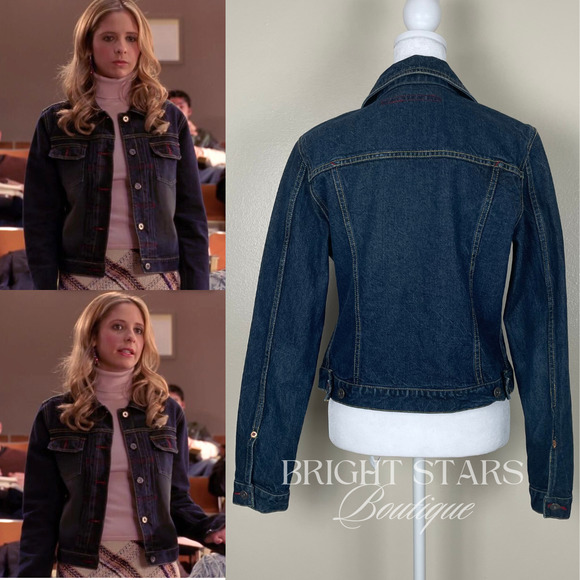 Rare Denim Jacket ALT Wash ASO Buffy Summers Buffy the Vampire Slayer Y2K Blue - Picture 4 of 11